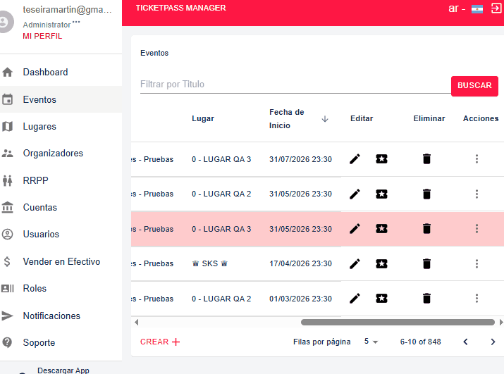 Creá y Editá tus Eventos
